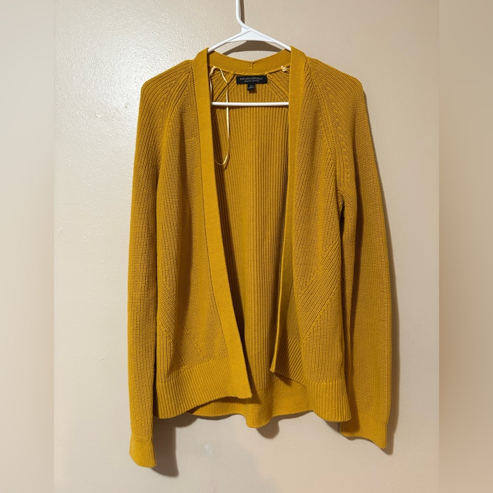 Banana Republic Mustard Yellow Open Front Cardigan size Women’s Small